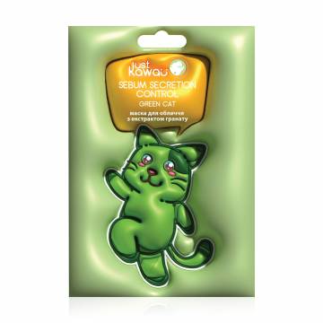Тканевая маска для лица Just Kawaii Sebum Secretion Control Green, 25 г Тканевая маска для лица Just Kawaii Sebum Secretion Control Green, 25 г
