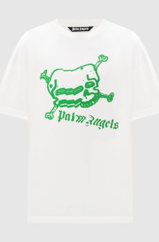 Белая футболка с контрастным принтом Skull