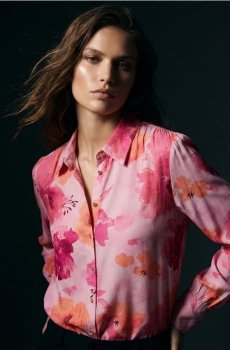 Віскозна сорочка з візерунком - різнобарвний