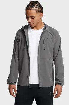 Мужская серая ветровка UA Vibe Woven Jacket Серый 3XL Under Armour 6003001-025