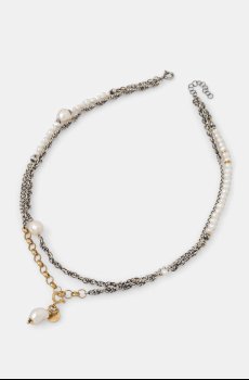 Колье ручной работы из позолоченного серебра с культивированной жемчужиной Answear.LAB