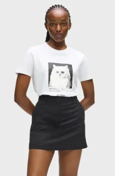 Женская белая футболка PORTRAIT Белый XL Karl Lagerfeld B1W17019