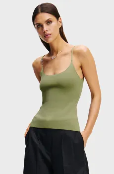 Женский зеленый топ KNIT TANK Зеленый L Karl Lagerfeld A2W18017