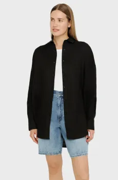 Женская черная льняная рубашка Черный XS PRPY PWSHRKALUA015