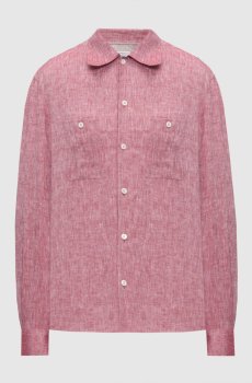 Бордовая рубашка из льна