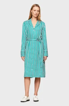 Женское платье в полоску FLUID STRIPE LS MIDI Разноцветный L Tommy Hilfiger WW0WW41594