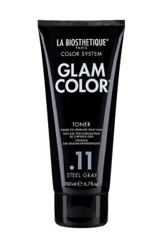 Тонирующий бальзам La Biosthetique Glam Color Toner .11 Steel Gray для нейтрализации желтого оттенка седых волос, 200 мл