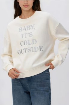 Reserved - Худі з вишитим написом - кремовий - 715GA-01X