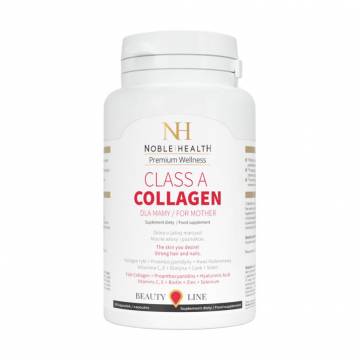 Комплекс для ухода за волосами, кожей и ногтями Noble Health Premium Wellnes Class A Collagen для мам, 90 капсул Комплекс для ухода за волосами, кожей и ногтями Noble Health Premium Wellnes Class A Collagen для мам, 90 капсул