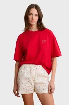 Женская красная футболка LETTERA Красный S Etam 6557881