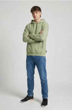 Кофта з капюшоном з домішкою бавовни - блідо-зелений