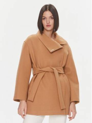 Liu Jo Демісезонний плащ MF3306 J4600 Бежевий Relaxed Fit Liu Jo Демісезонний плащ MF3306 J4600 Бежевий Relaxed Fit