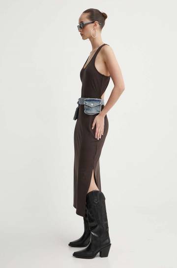 Платье Superdry цвет коричневый maxi расклешённое W8011616A-8PZ Платье Superdry цвет коричневый maxi расклешённое W8011616A-8PZ