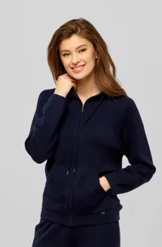 Женское темно-синее шерстяное худи Синий 42 MARC&ANDRE W21-00CH514