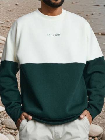 Світшот crewneck - синьо-зелений Світшот crewneck - синьо-зелений