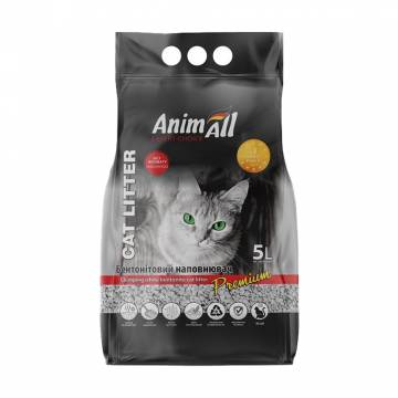 Бентонитовый наполнитель для кошачьего туалета AnimAll Premium белый, без аромата, 5 л Бентонитовый наполнитель для кошачьего туалета AnimAll Premium белый, без аромата, 5 л