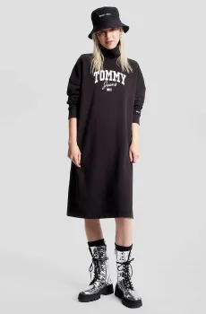 Женское черное платье TJW NEW VARISTY MOCK NECK DRESS Черный S Tommy Jeans DW0DW16462