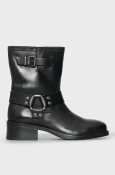 Женские черные кожаные полусапоги BIKER Черный 37 Tommy Jeans EN0EN02811