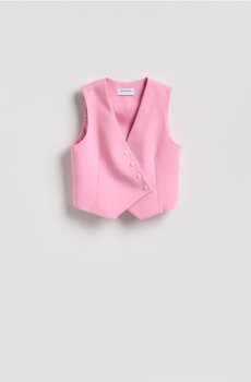 Reserved - Асиметричний жилет для костюма - рожевий - 057JL-30X