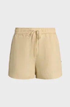 Женские бежевые льняные шорты PULL ON Бежевый L Tommy Hilfiger WW0WW49637