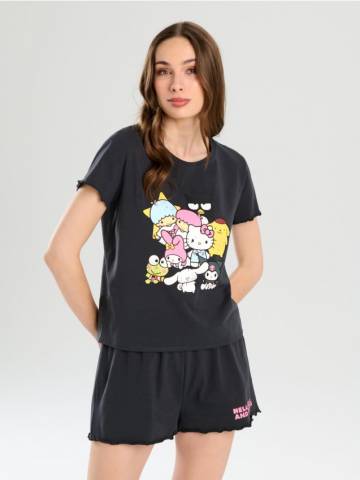 Піжамний комплект із двох предметів Hello Kitty - темно-сірий