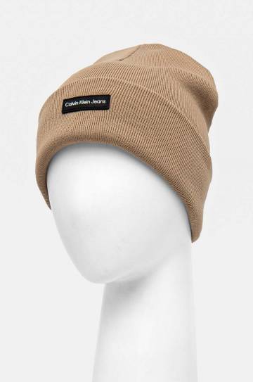 Шапка Calvin Klein Jeans цвет бежевый K50K512142 Шапка Calvin Klein Jeans цвет бежевый K50K512142