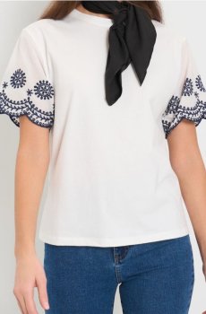 Бавовняна футболка - кремовий