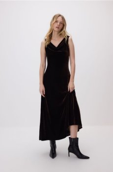 Reserved - Велюрова сукня - темно коричневий - 518JS-89X