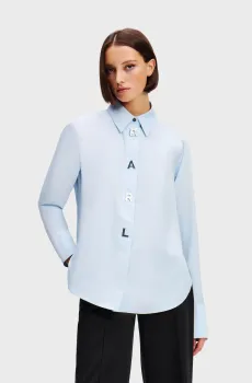 Женская голубая рубашка KARL SNAP POPLIN SHIRT Голубой 44 Karl Lagerfeld A1W11026