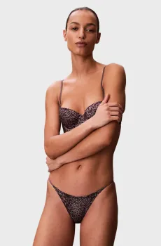 Женские коричневые трусики с узором Коричневый L Calvin Klein LV00QF8657