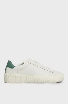 Мужские белые кожаные сникерcы LEATHER OUTSOLE Белый 40 Tommy Jeans EM0EM01213