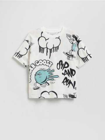 Reserved - Футболка з принтом - кремовий - 011FH-01X