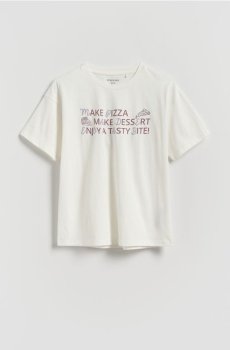 Reserved - Футболка з принтом - кремовий - 445FT-01X