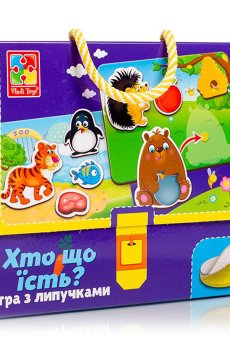 Игра с липучками Vladi Toys Кто что ест?, на украинском языке, от 3 лет, 52 предмета (VT1302-27)
