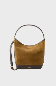 Женская коричневая замшевая сумка Tangoso Коричневый ONESIZE Sandro SFASA01387_CamelFW25