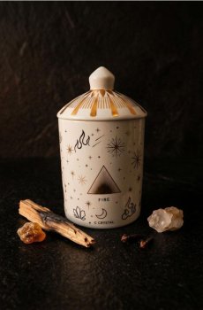 Ароматична свічка із зодіакальним мотивом, з ароматом каміна - різнобарвний