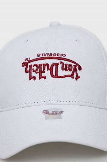 Хлопковая кепка Von Dutch цвет белый однотонная Хлопковая кепка Von Dutch цвет белый однотонная