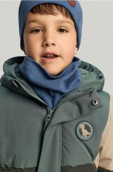 Куртка puffer з капюшоном і світловідбивними елементами - зелений