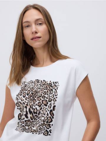 Reserved - LADIES` T-SHIRT - білий - ZS470-00X Reserved - LADIES` T-SHIRT - білий - ZS470-00X