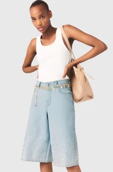 Женские голубые джинсовые шорты Голубой 36 MAJE MFPSH00717_Blue Sky