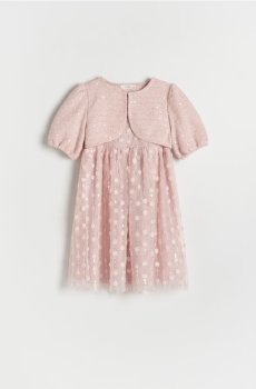 Reserved - Сукня з візерунком і болеро - рожевий - 212DA-30X