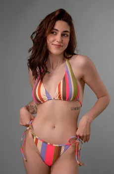 Женские трусики от купальника в полоску Разноцветный M brabrabra SO226405