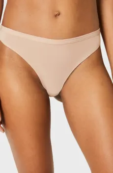 Женские бежевые трусики-танга COTON 360 Бежевый L Etam 6547153