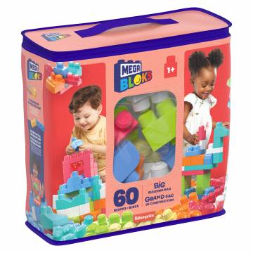 Конструктор Mega Bloks рожевий у мішку 60 деталей (DCH54) Конструктор Mega Bloks рожевий у мішку 60 деталей (DCH54)