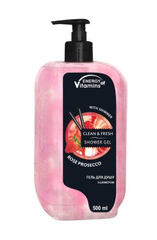 Гель для душа ENERGY of Vitamins Shower Gel Rose Prosecco с шиммером, 500 мл
