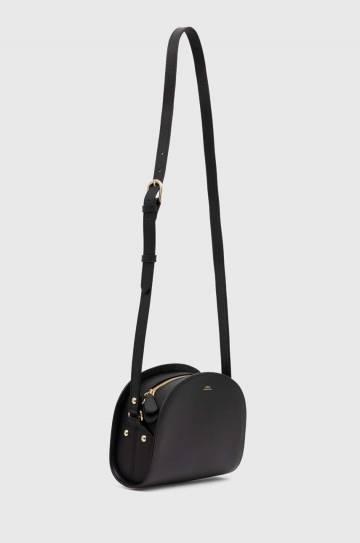 Кожаная сумочка A.P.C. sac demi-lune цвет чёрный PXAWV-F61048 Кожаная сумочка A.P.C. sac demi-lune цвет чёрный PXAWV-F61048