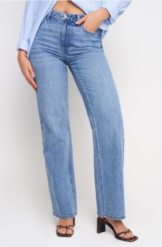 Джинси wide leg із високою талією - синій