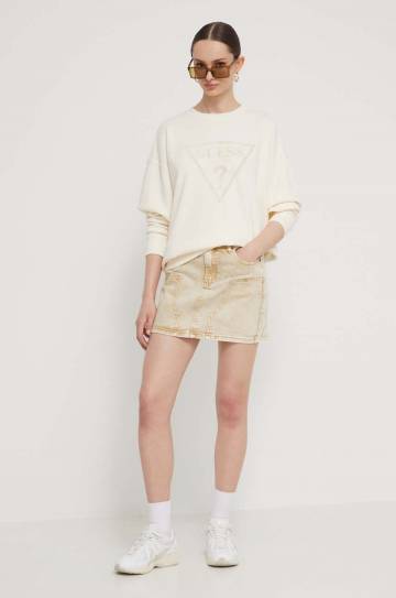 Кофта Guess Originals женская цвет бежевый с принтом Кофта Guess Originals женская цвет бежевый с принтом