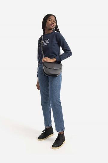 Хлопковая кофта A.P.C. Sweat Tina женская цвет синий с аппликацией COEBH.F27561-MARINE Хлопковая кофта A.P.C. Sweat Tina женская цвет синий с аппликацией COEBH.F27561-MARINE