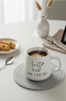 Керамічне горнятко з мотивом такси та написом - чорний